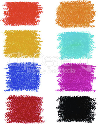 Set of pastel crayon spots, isolated on white background