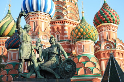 blessed basil cathedral and Statue of Minin and Pozharsky