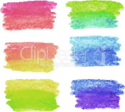 Vector set of rainbow watercolor banners