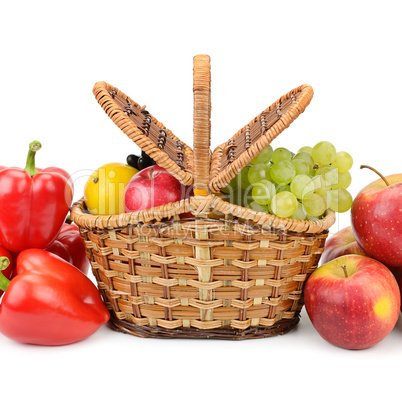 vegetables and fruits in basket