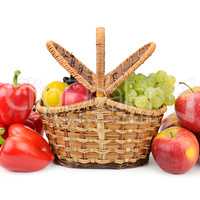 vegetables and fruits in basket