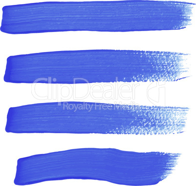 Blue ink vector brush strokes