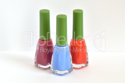 Three bottles of nail polish