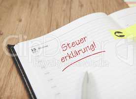 kalender Steuererklärung