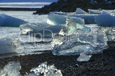 Ice blocks at glacier lagoon Jokulsarlon, Iceland