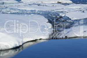 Melting ice at glacier lagoon Jokulsarlon, Iceland