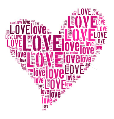 Valentines day card word cloud concept