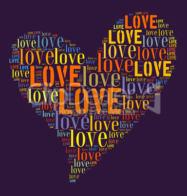 Valentines day card word cloud concept