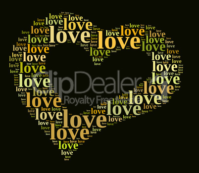 Valentines day card word cloud concept