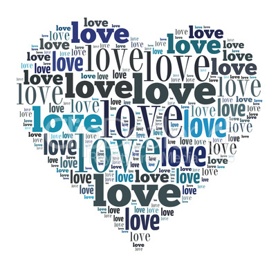 Valentines day card word cloud concept