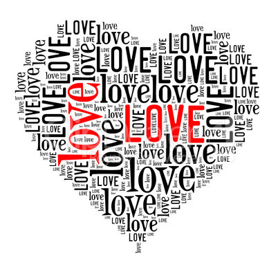 Valentines day card word cloud concept