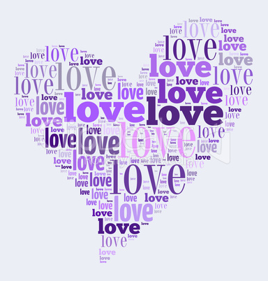 Valentines day card word cloud concept