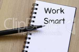 Work smart write on notebook