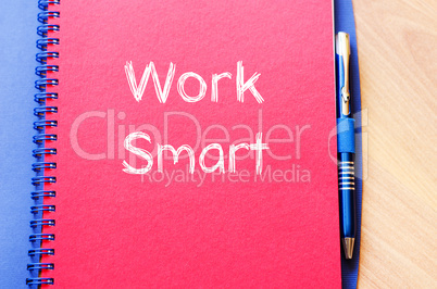 Work smart write on notebook