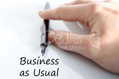 Business as usual text concept