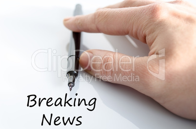 Breaking news text concept