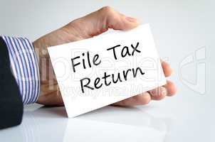 File tax return text concept