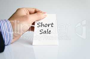 Short sale text concept