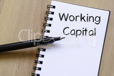 Working capital write on notebook