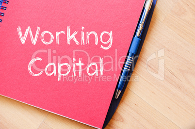 Working capital write on notebook