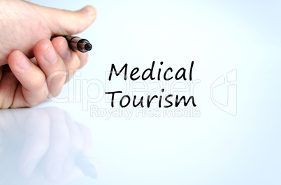 Medical tourism text concept