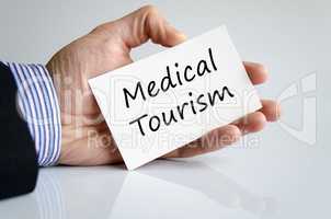 Medical tourism text concept