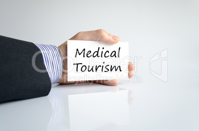 Medical tourism text concept