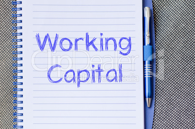 Working capital write on notebook