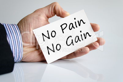 No pain no gain text concept