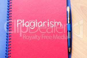 Plagiarism write on notebook