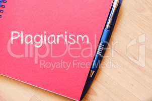 Plagiarism write on notebook