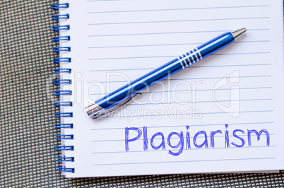 Plagiarism write on notebook