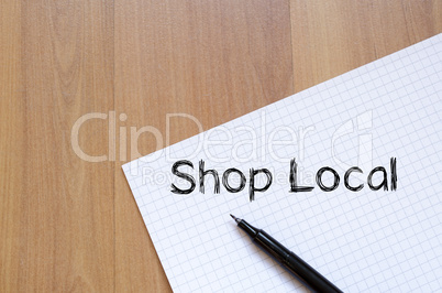 Shop local write on notebook