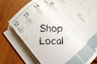 Shop local write on notebook