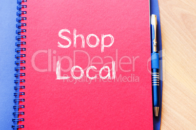 Shop local write on notebook