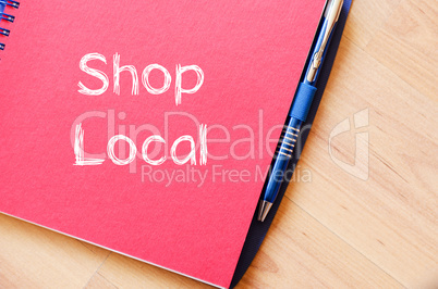 Shop local write on notebook