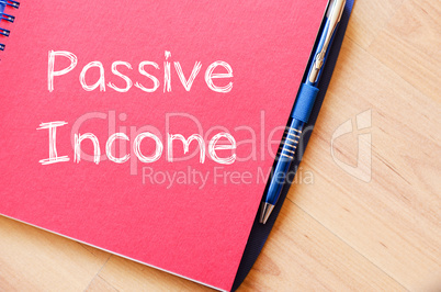 Passive income write on notebook