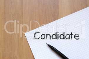 Candidate write on notebook