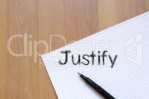 Justify write on notebook