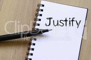 Justify write on notebook