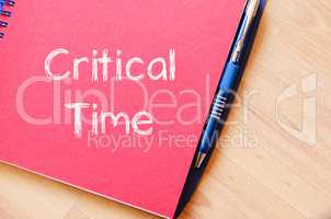 Critical time write on notebook