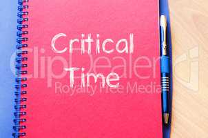 Critical time write on notebook