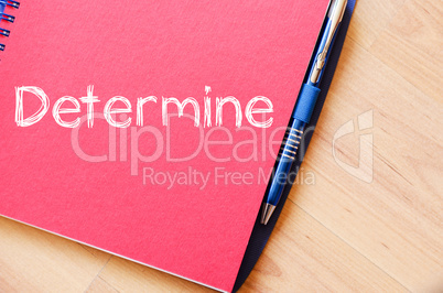 Determine write on notebook