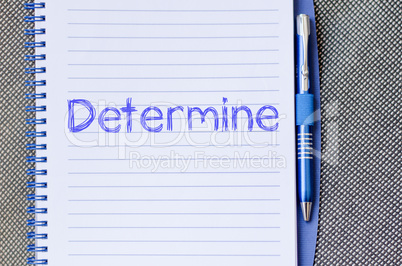 Determine write on notebook
