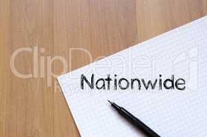 Nationwide write on notebook