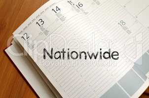 Nationwide write on notebook