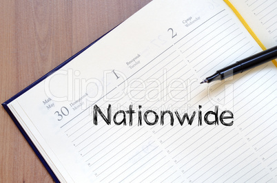 Nationwide write on notebook