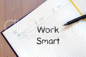 Work smart write on notebook