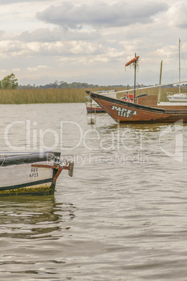 Fishing and Sailboats at Santa Lucia River in Montevideo