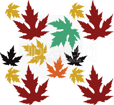 Seamless pattern with maple leaves